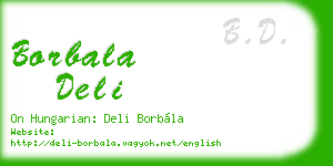 borbala deli business card